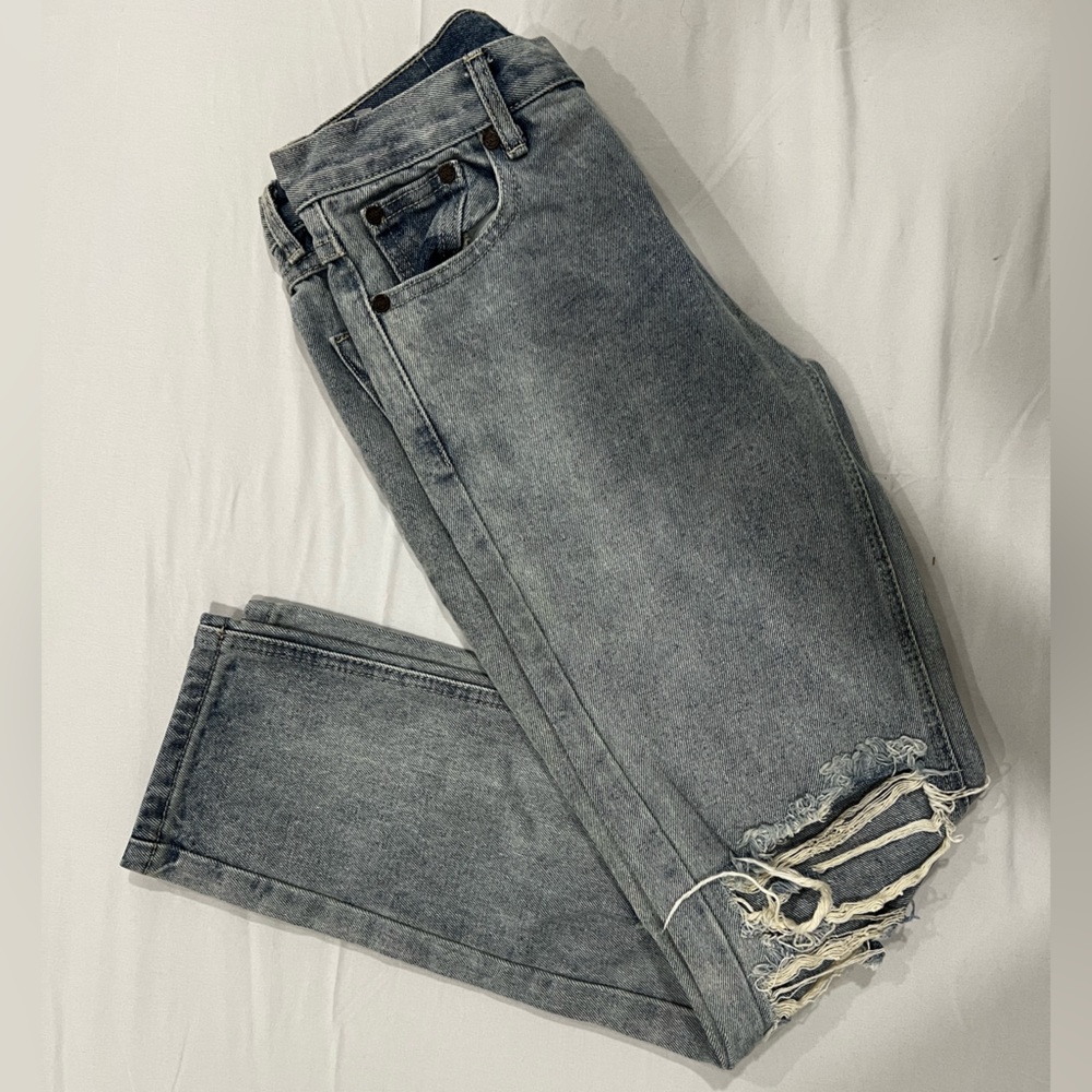 One Teaspoon Gray Straight Leg Jeans